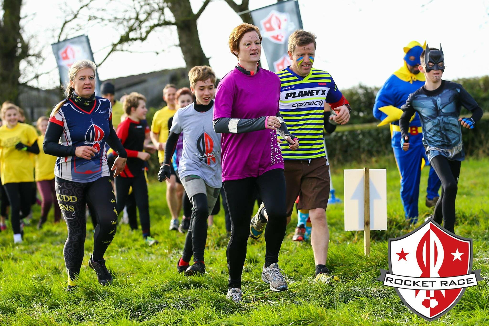 Participants in action at the Muddy Runs Rocket Race Orbiter